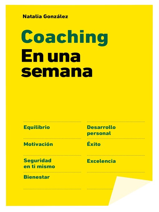 Title details for Coaching en una semana by Natalia Paloma González Villar - Wait list